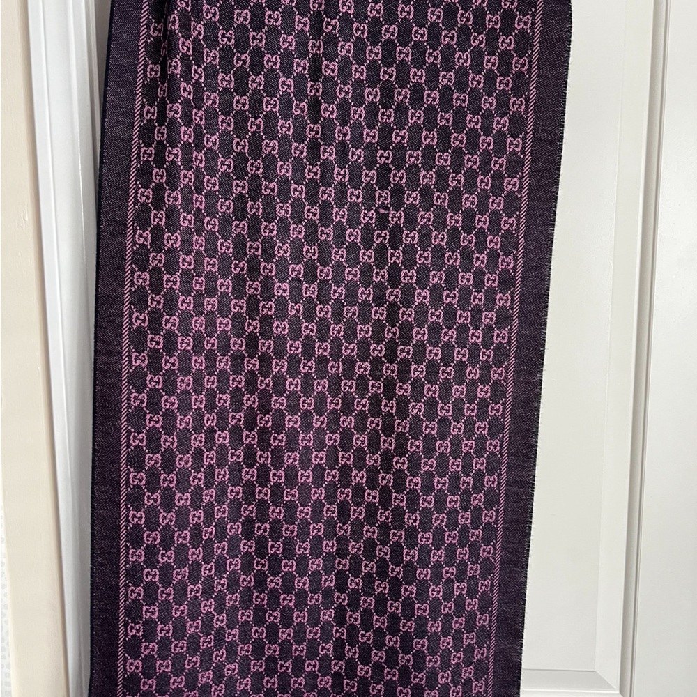 Gucci Wool Gg Patterned Scarf - image 7